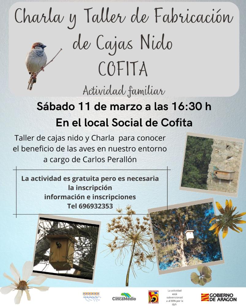 Imagen Charla y taller de fabricación de cajas nido en Cofita